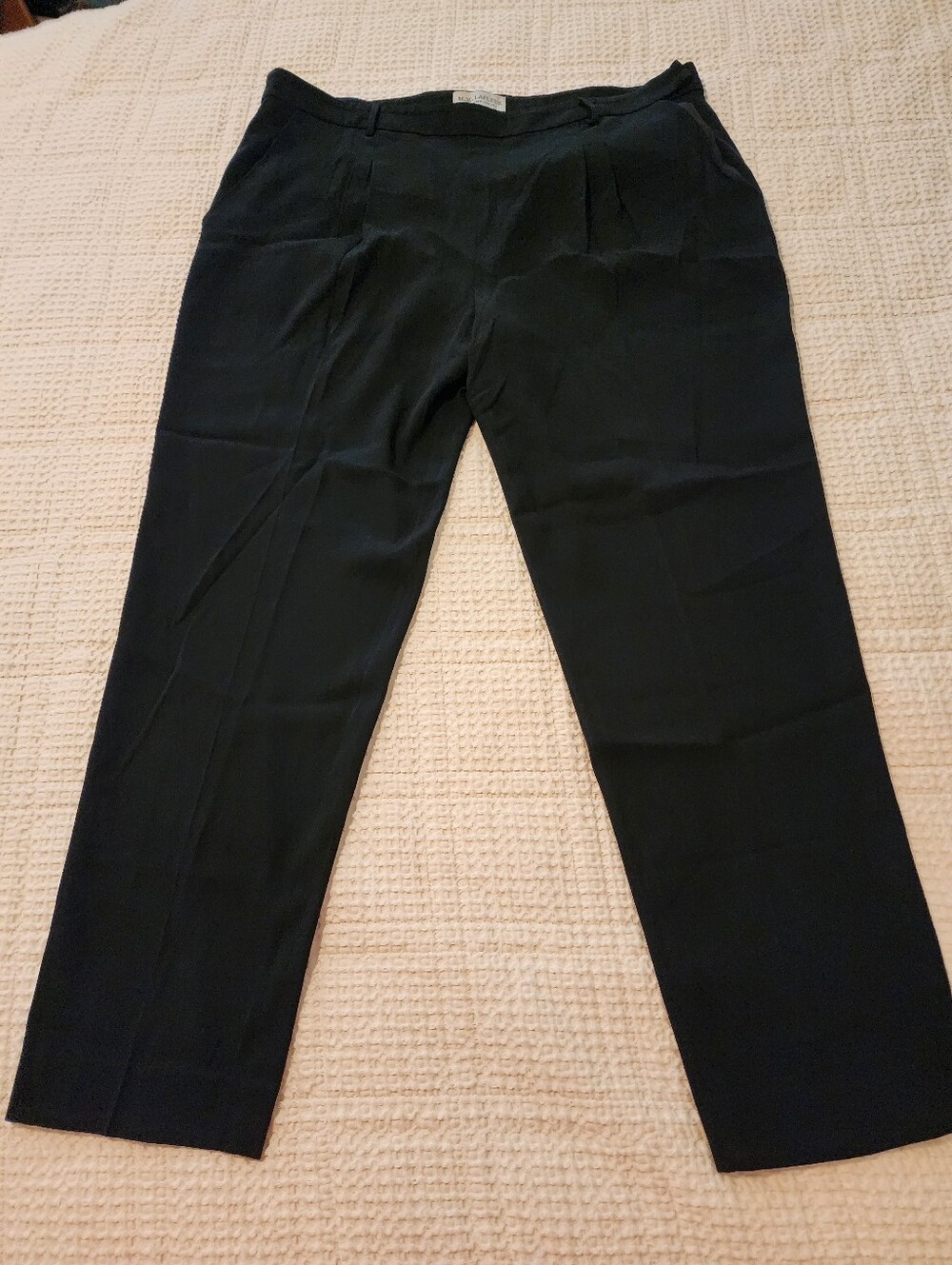 MM Lafleur Women's Black Dress Pants 16 Trousers Tailored Straight Leg Side Hook